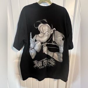 Dream USA VTG Single Stitch "All Eyes on Me" Black PopeyeT-shirt W/Rhinestone 3X